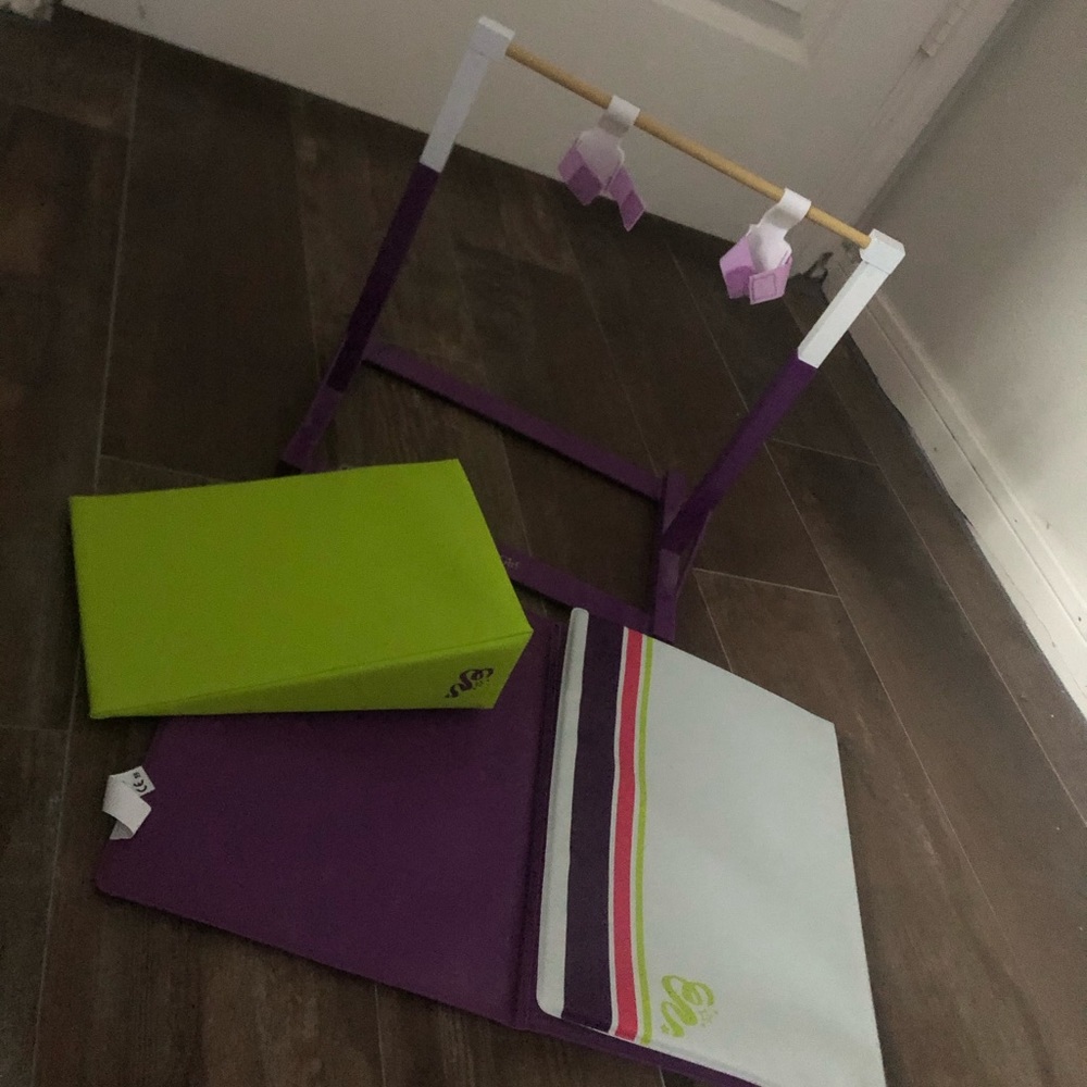 American girl doll gymnastics set.